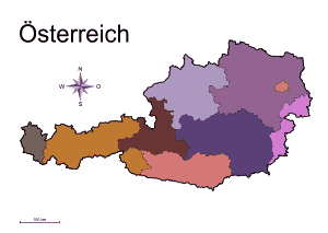 Österreich farbige Bundesländer