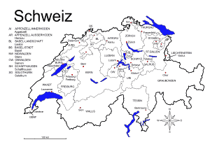 Vorlage zum Ausdrucken Schweiz und Liechtenstein